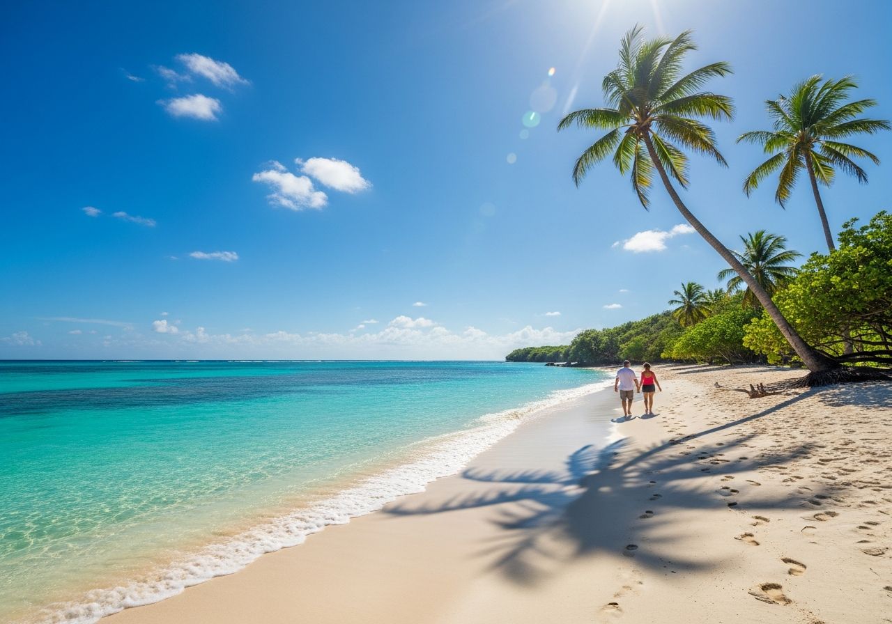 Piękna, piaszczysta egzotyczna plaża